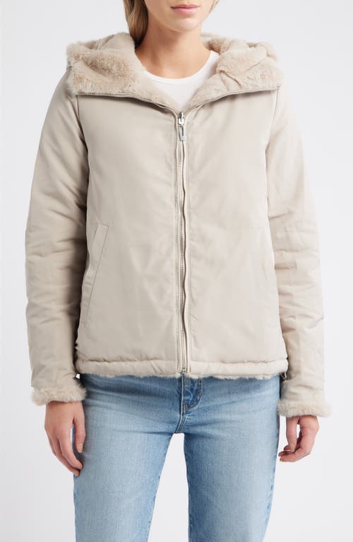 Via Spiga Short Grooved Reversible Jacket In Neutral