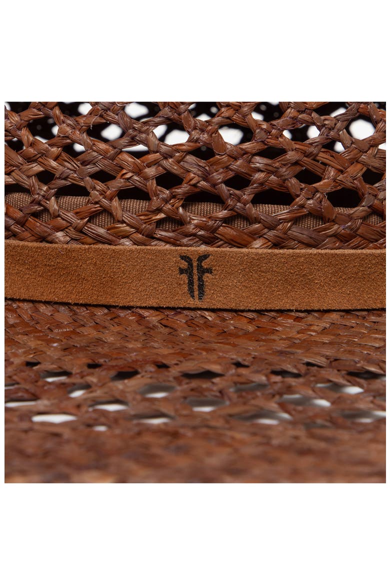 UPF 50+ Raffia Gambler Sun Hat, Alternate, color, BROWN