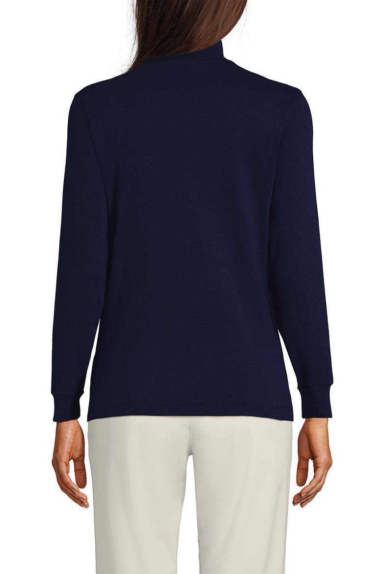 Relaxed Cotton Long Sleeve Mock Turtleneck, Alternate, color, Deep Sea Navy