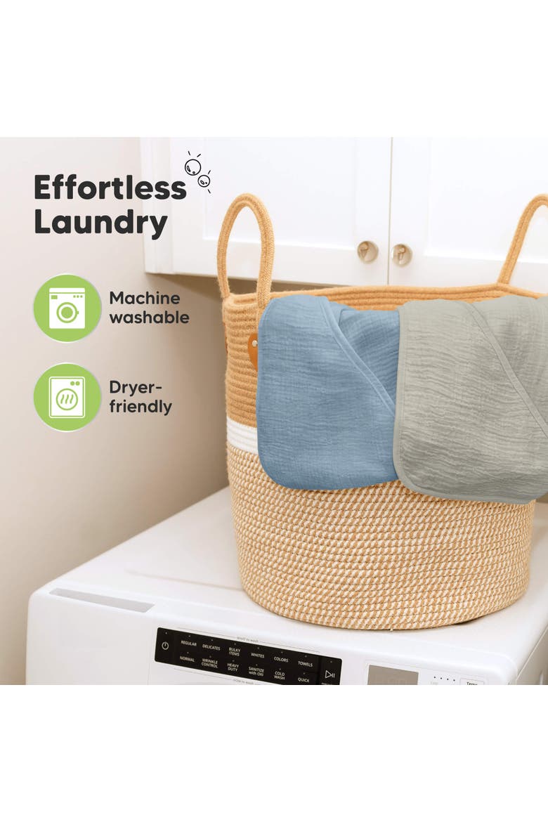 2-Pack Lyra Muslin Hooded Towels, Alternate, color, Steel