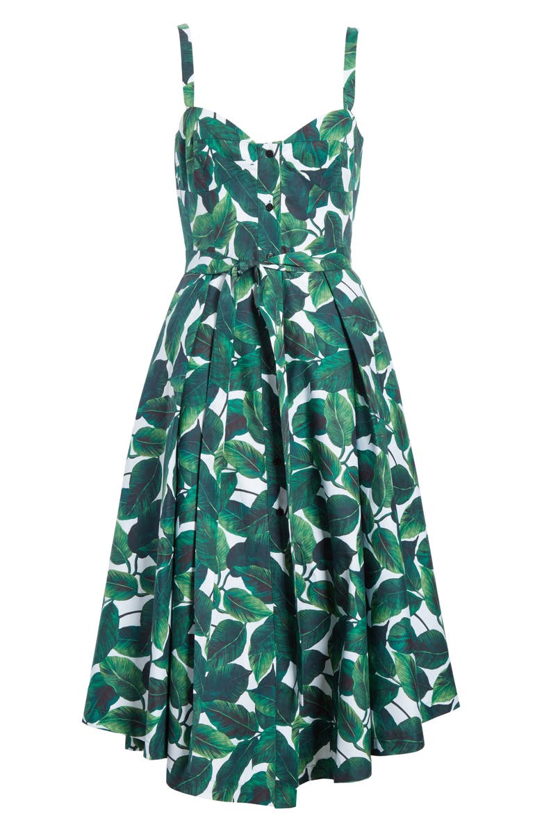 Milly Print Poplin Midi Dress, Alternate, color,