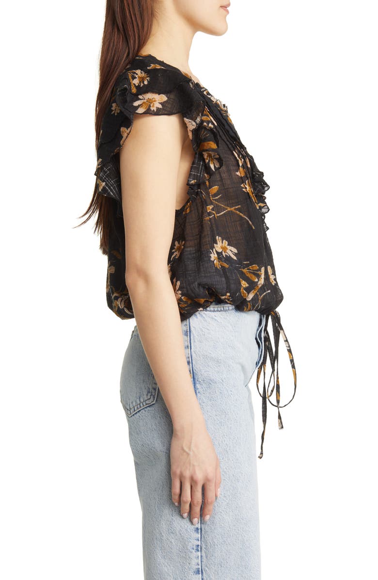Free People Naya Floral Ruffle Blouse, Alternate, color,