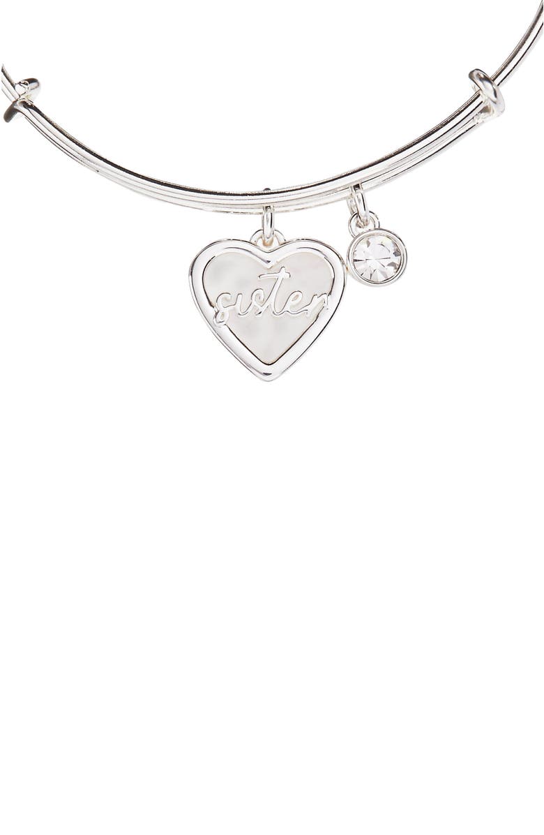 Alex and Ani Sister Bangle Bracelet, Alternate, color, Silver