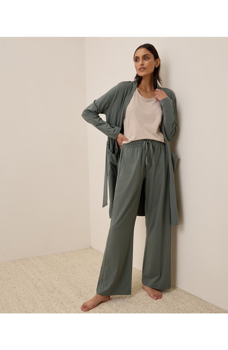 Pact Organic Cotton Cool Stretch Lounge Duster, Alternate, color, Castor Grey