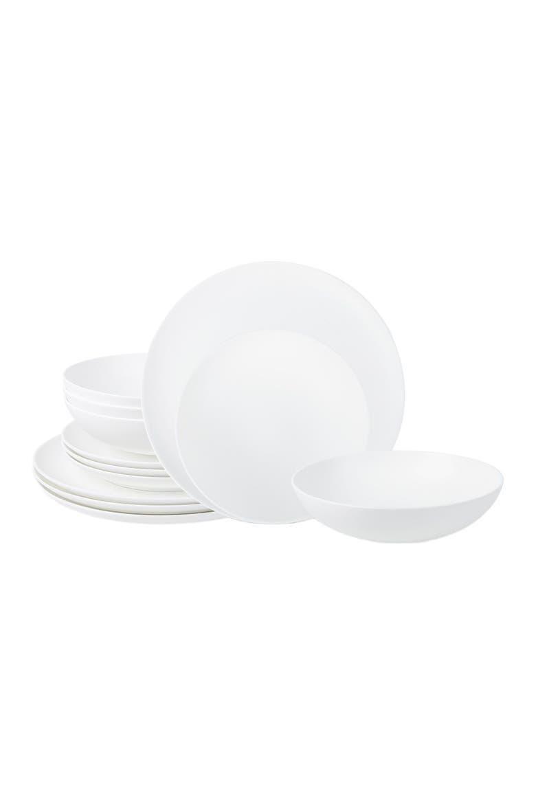Taglio Bone China 12-Piece Dinnerware Set, Alternate, color, Matte White