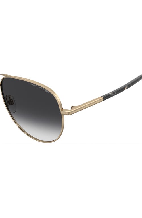 Marc Jacobs 61mm Gradient Pilot Sunglasses In Gold Black/dark Grey Sf