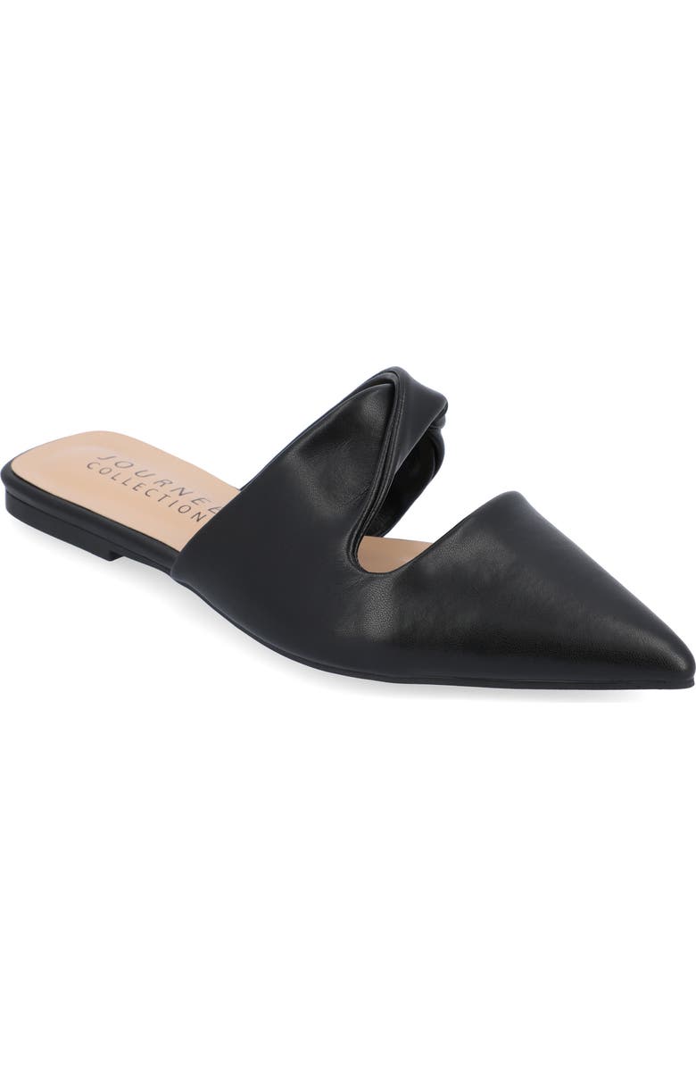 Journee Collection Enniss Flat Mule, Main, color, Black