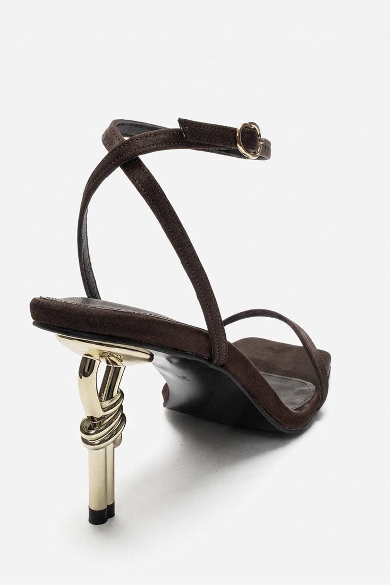 Sone Stiletto Ankle Strap Sandal, Alternate, color, Brown Satin