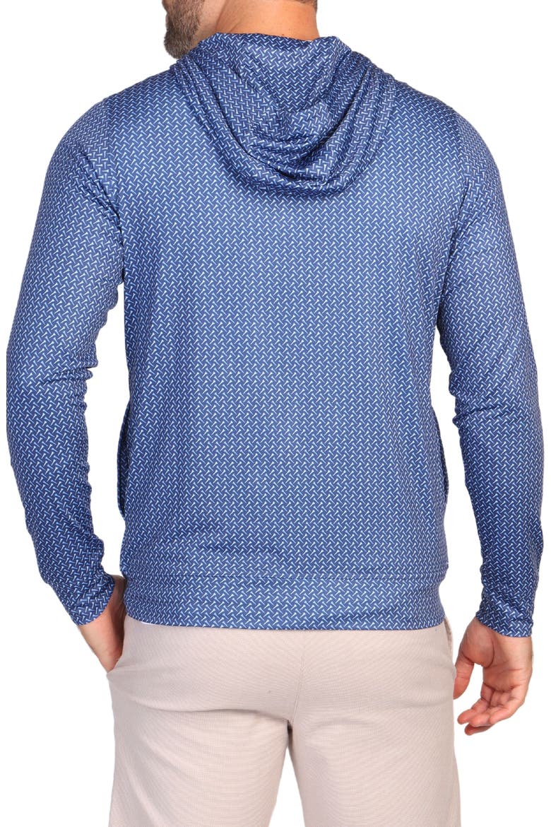 Golf Print Performance Hooded Pullover, Alternate, color, NAVY