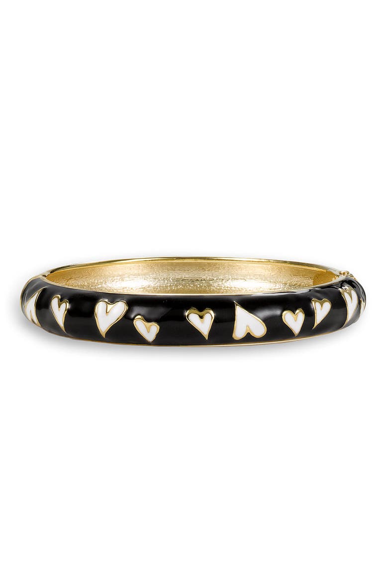 Skinny Heart Bangle, Main, color, BLACK/ WHITE