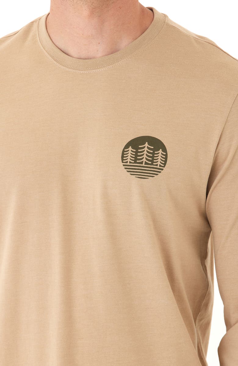 Threads 4 Thought Triple Tree Soft Wash Cotton Blend Graphic Long Sleeve T-Shirt, Alternate, color, Sandstone