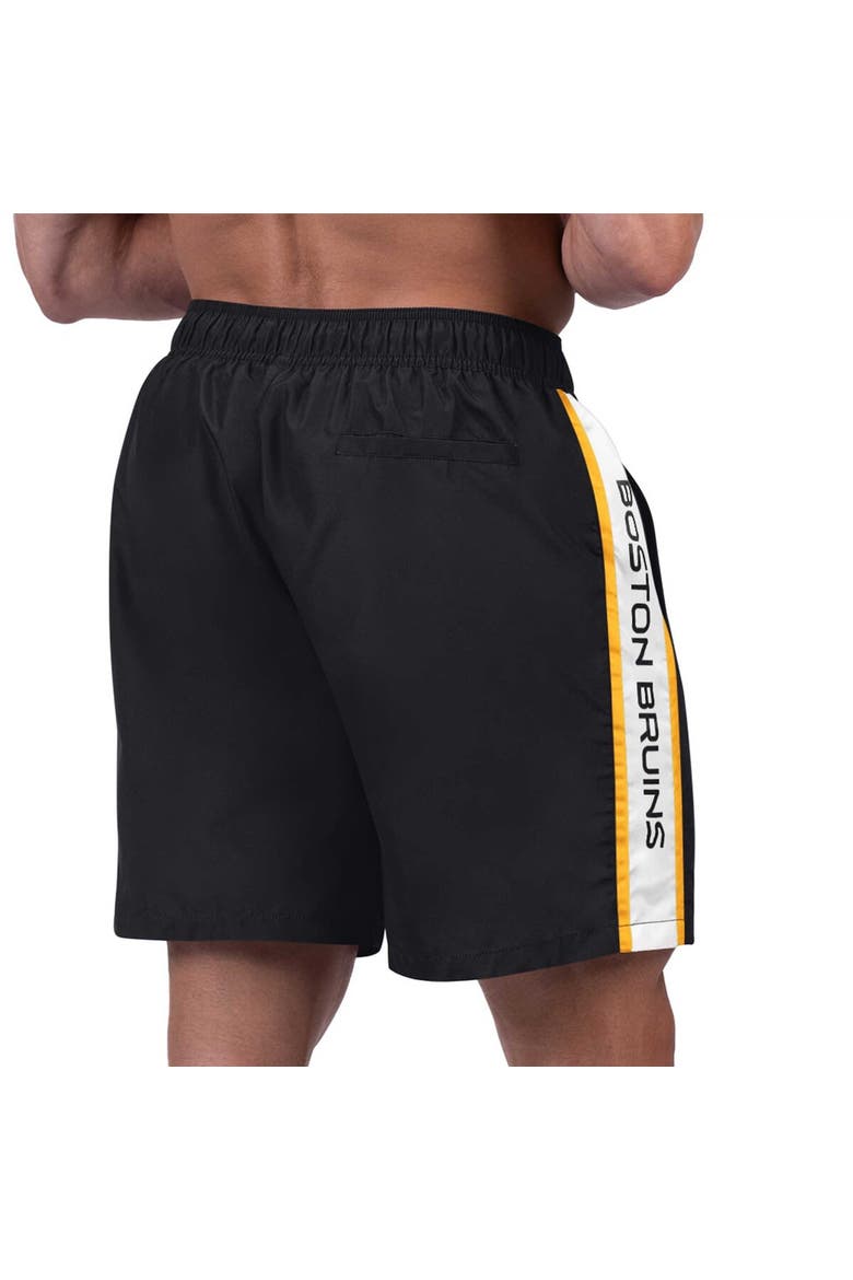 Men's G-III Sports by Carl Banks Black Boston Bruins Streamline Volley Swim Trunks, Alternate, color, Black