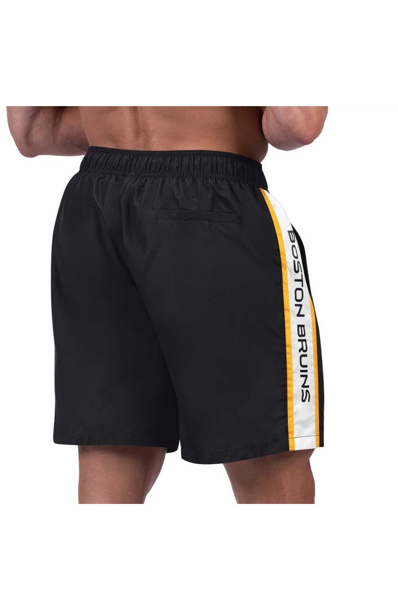 G-III SPORTS BY CARL BANKS Men's G-III Sports by Carl Banks Black Boston Bruins Streamline Volley Swim Trunks, Alternate, color, Black