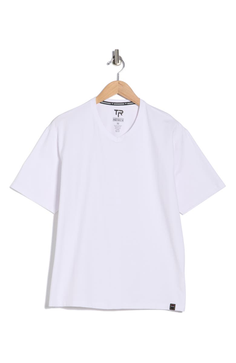 T.R. PREMIUM Oversize V-Neck T-Shirt, Main, color, White