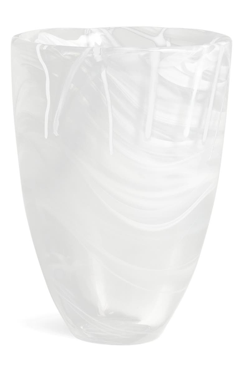 Kosta Boda Contrast Vase, Main, color, White