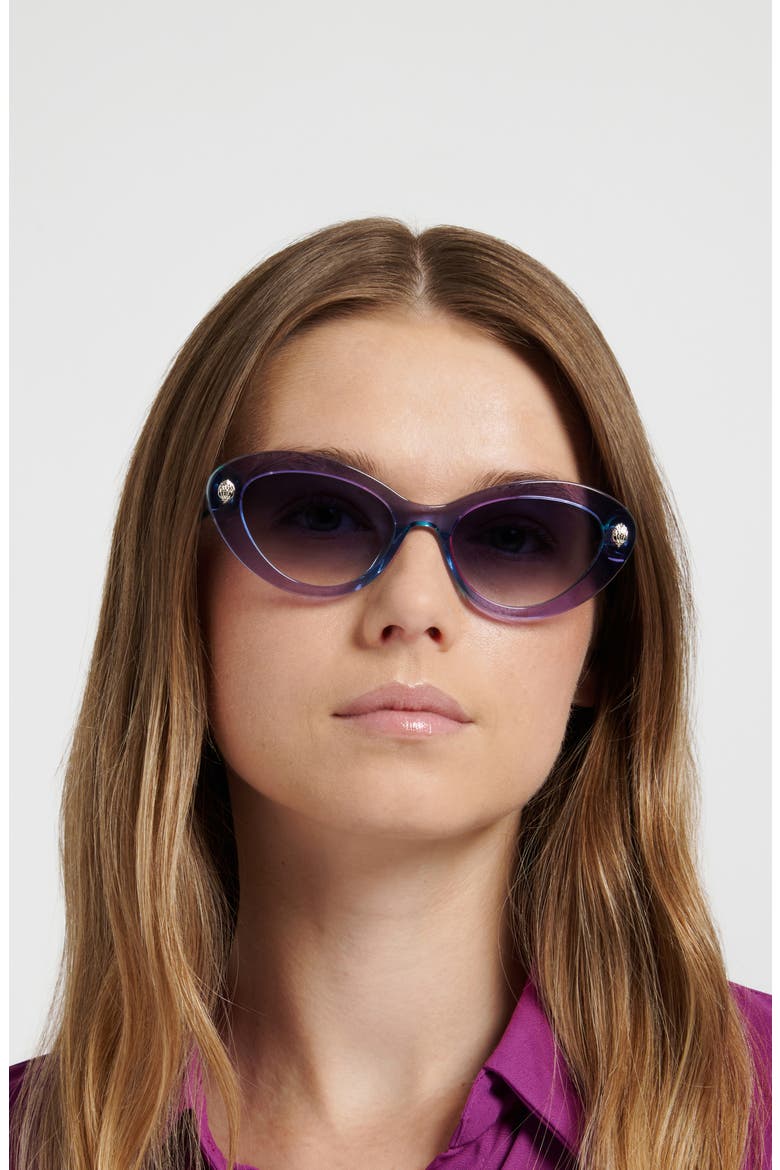 52mm Gradient Oval Sunglasses, Alternate, color, VIOLET/ BLUE PEACH