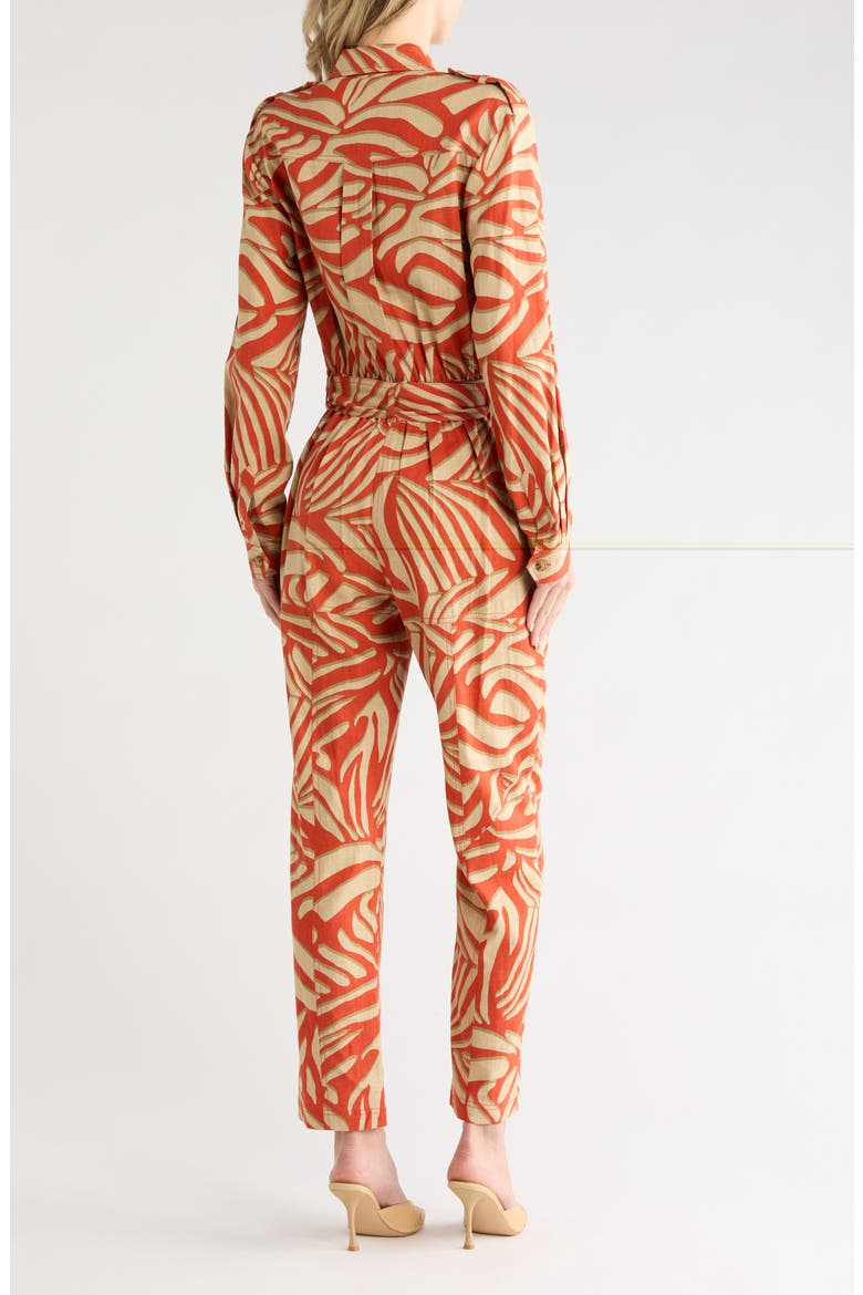 Madilyn Long Sleeve Jumpsuit, Alternate, color, SAVANNA SHADOW BURNT OCHRE