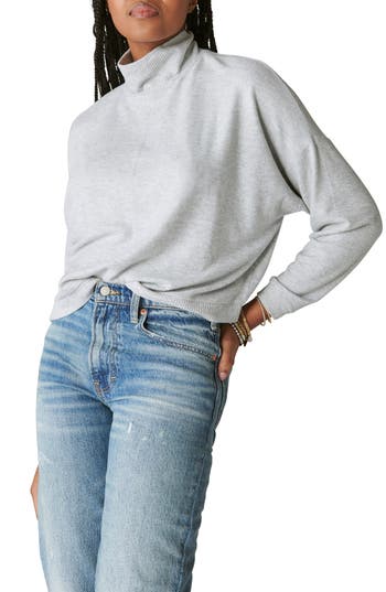 Lucky Brand Cloud Mock Neck Sweater In Blue