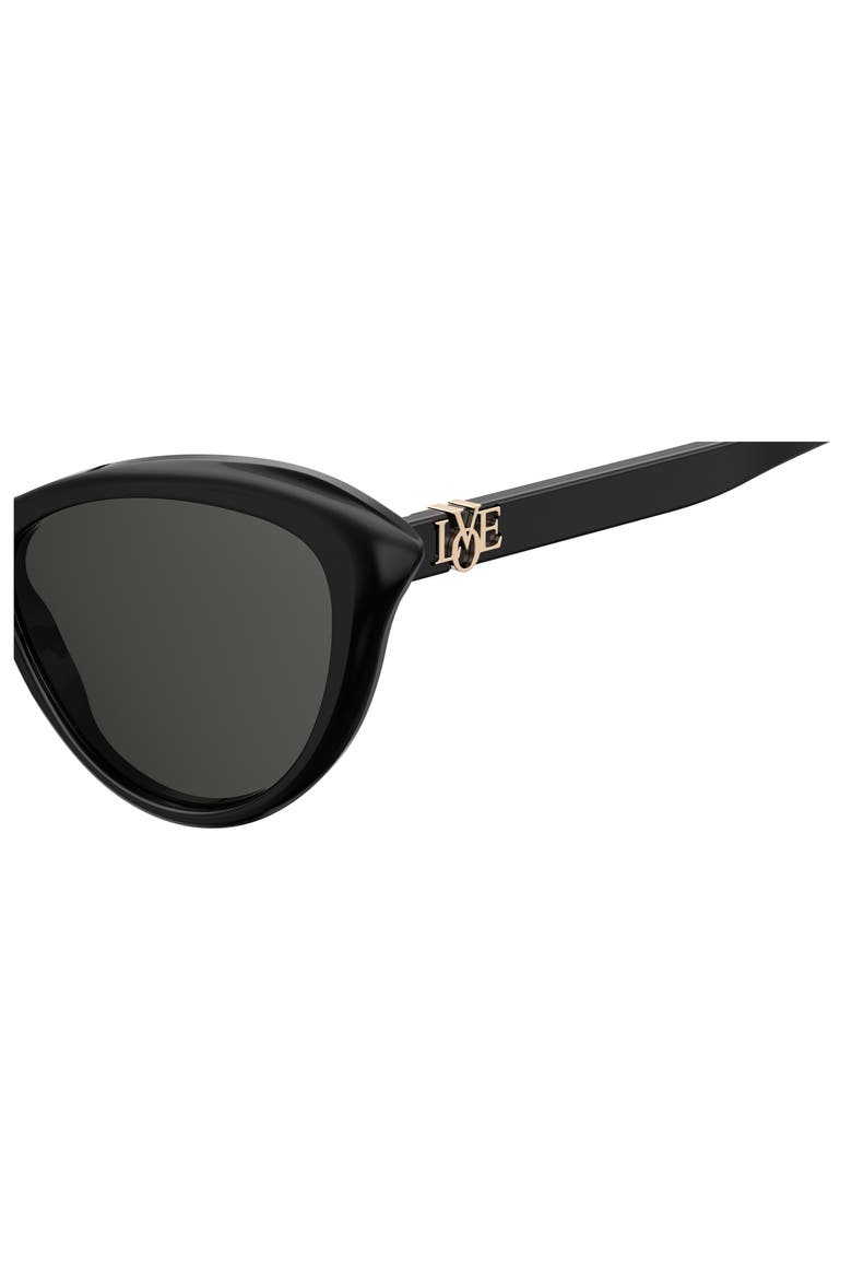 53mm Cat Eye Sunglasses, Alternate, color, BLACK