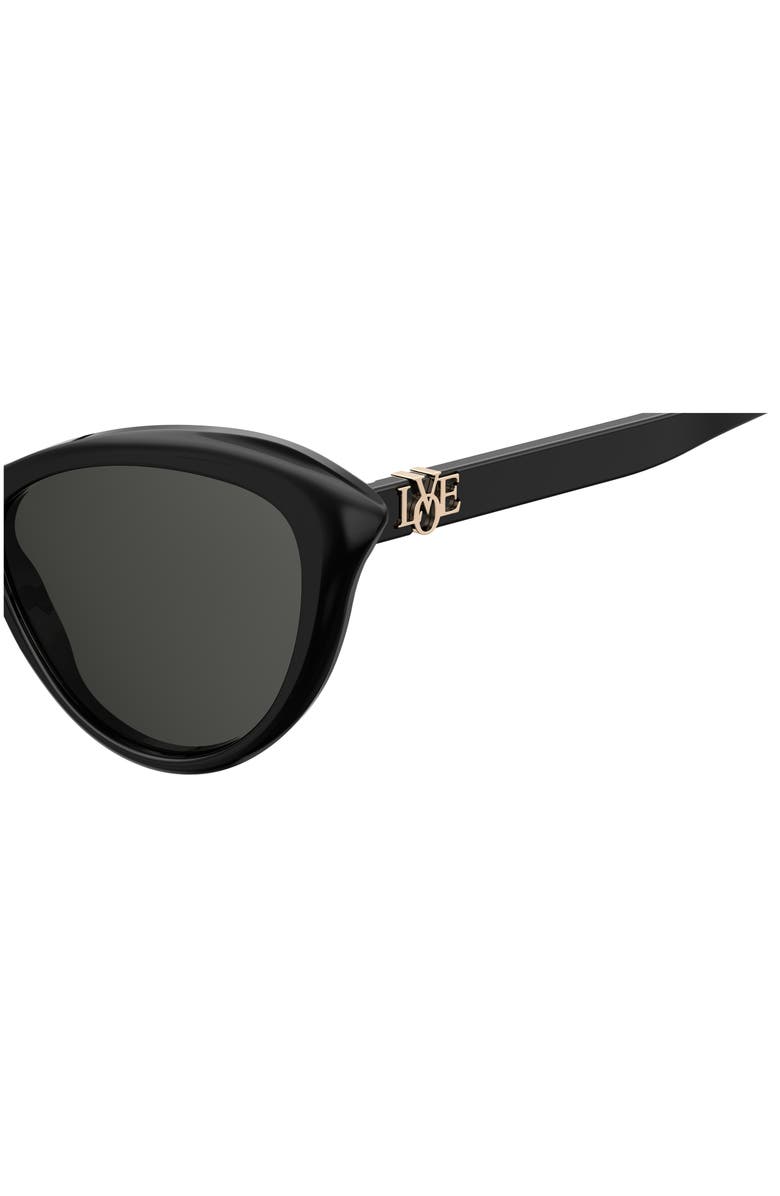 Love Moschino 53mm Cat Eye Sunglasses, Alternate, color, Black