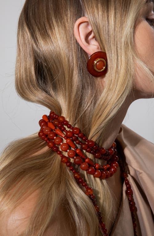 Jennifer Behr Veda Semiprecious Bead Necklace In Red