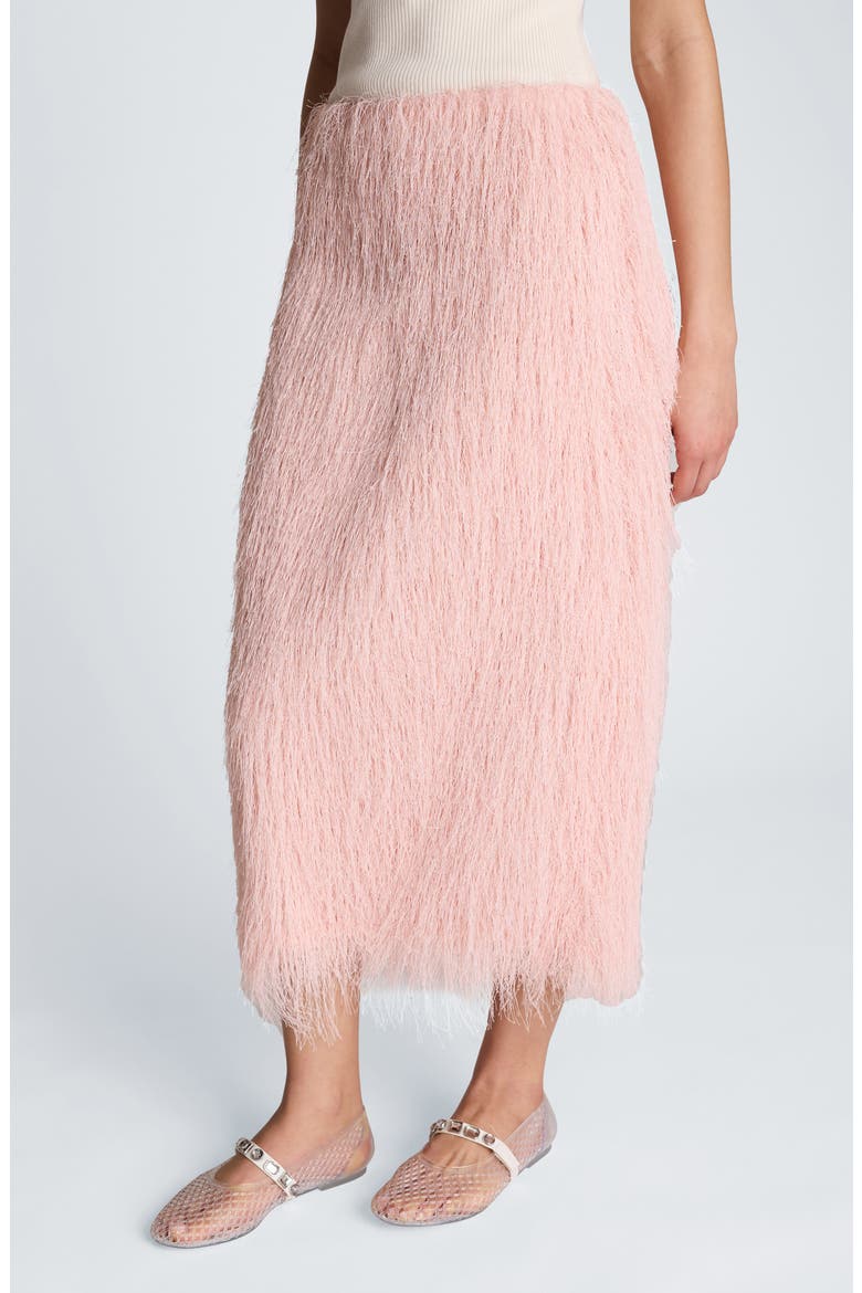 Feather Midi Skirt, Alternate, color, PINK VAPOR