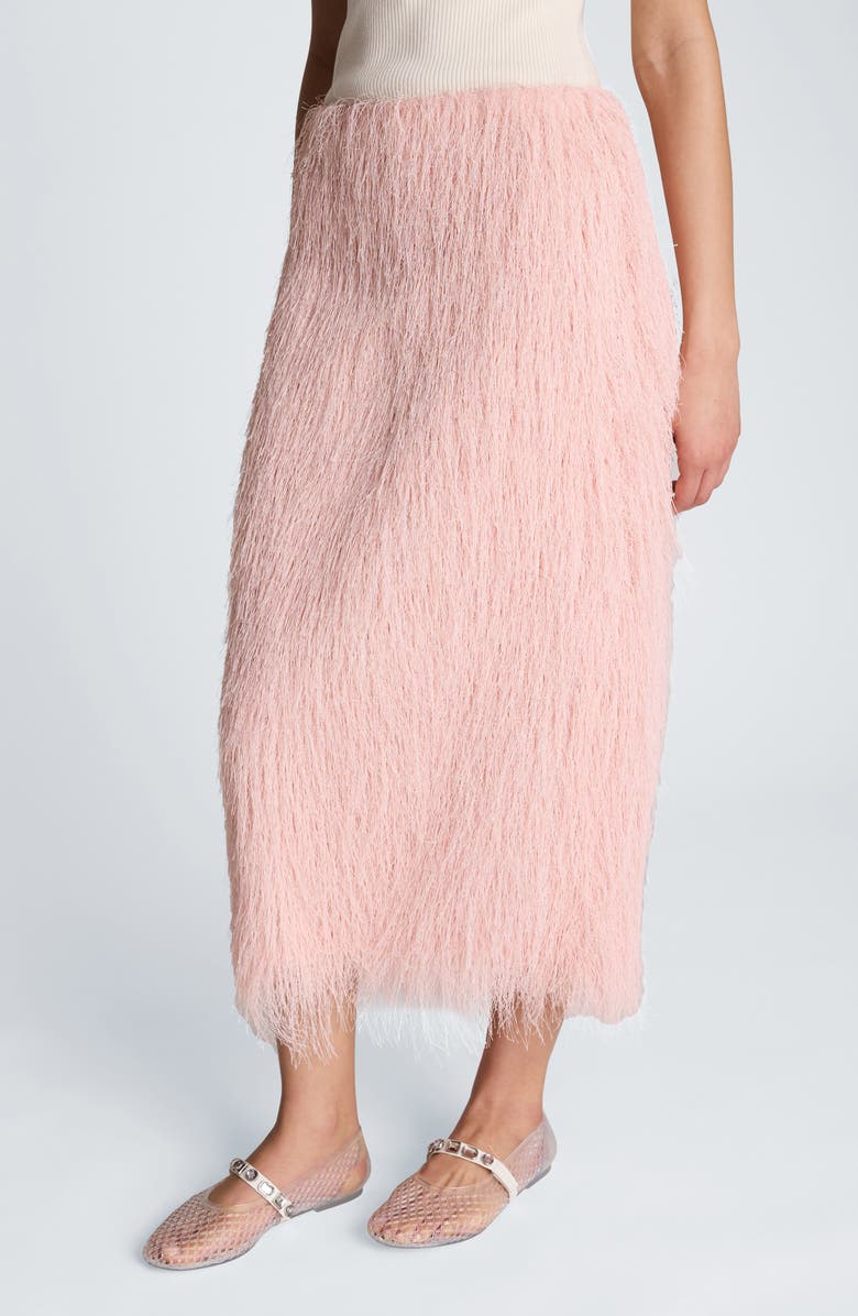 Kenneth Cole Feather Midi Skirt, Alternate, color, Pink Vapor