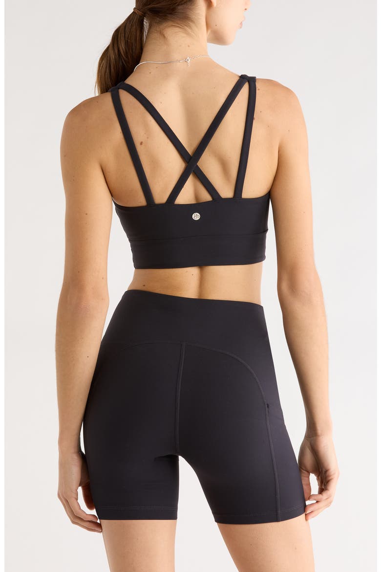 Studio Luxe Sweetheart Sports Bra, Alternate, color, BLACK