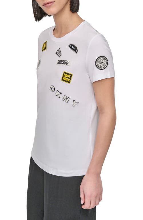 Dkny Pins & Patches T-shirt In White