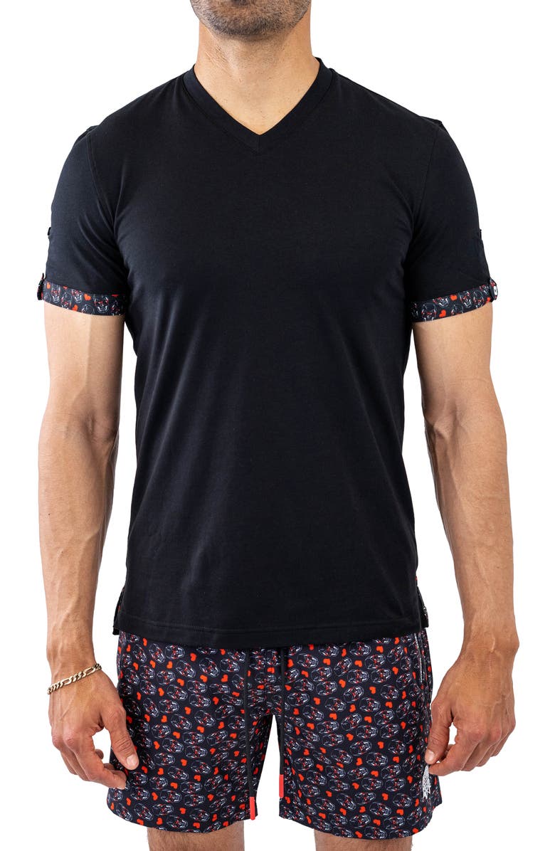 Maceoo Vivaldi V-Neck T-Shirt, Main, color, Black