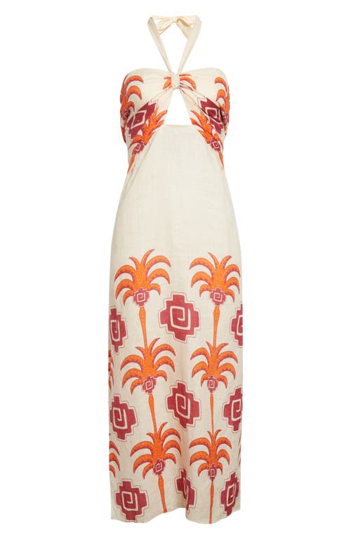 Johanna Ortiz Linen Water Adventure Midi Dress In Neutral