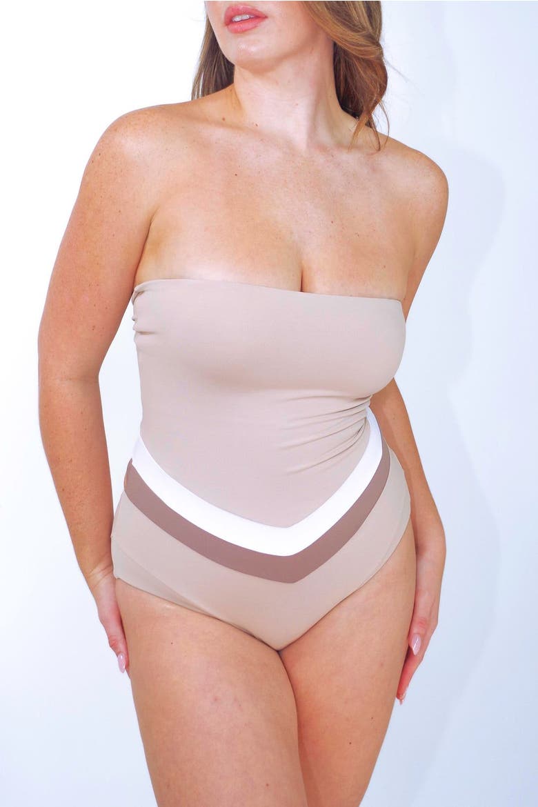 Vee Convertible One Piece Swimsuit, Alternate, color, Nude