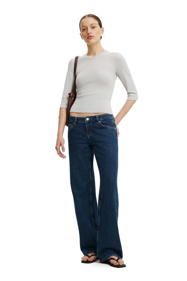Low Rise Straight Leg Jeans, Alternate, color, BAYSIDE BLUE
