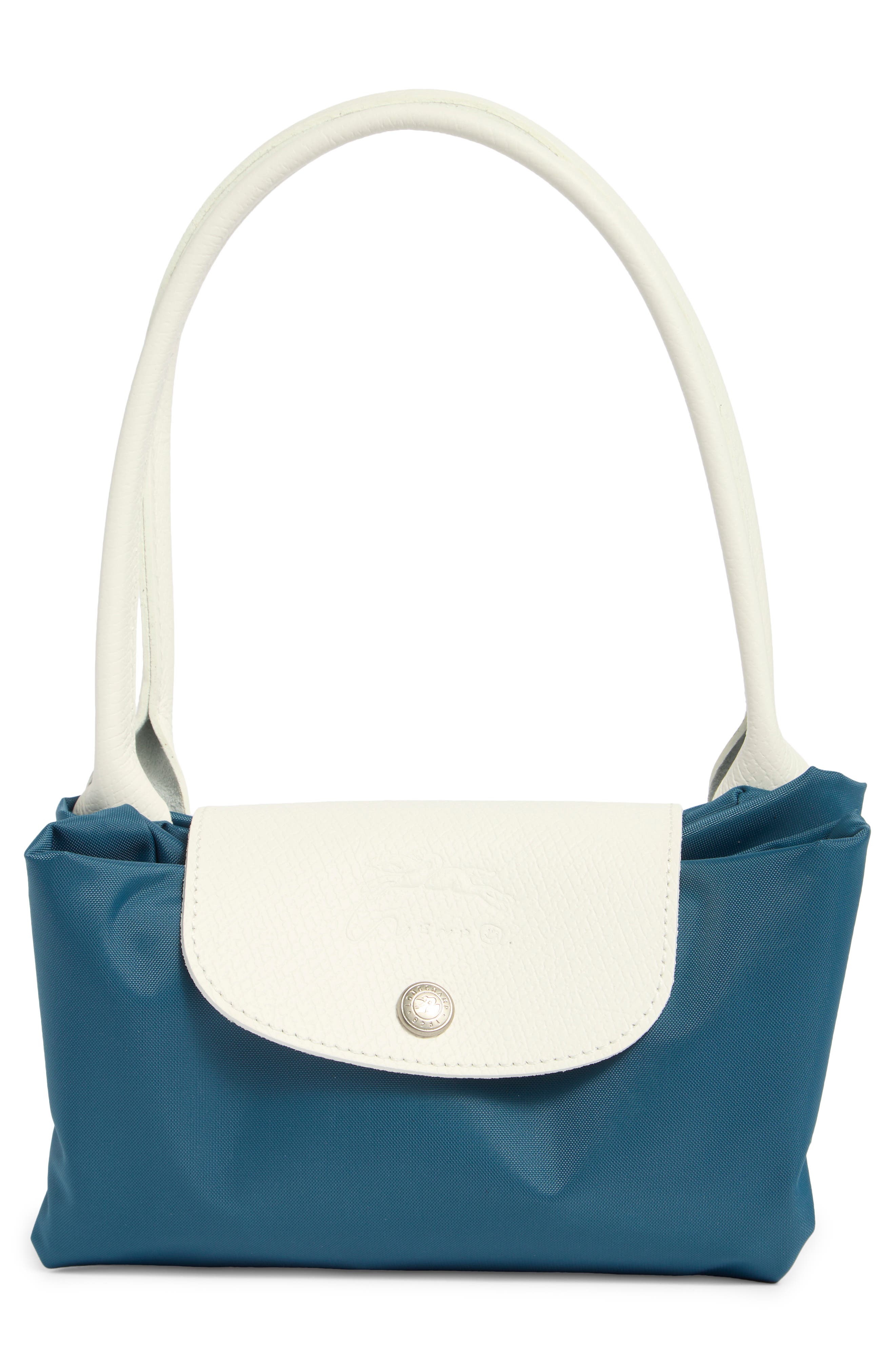 Longchamp Medium Cube Tote Bag, Alternate, color, Blue/ White