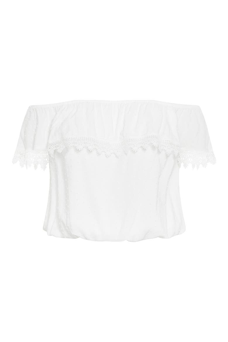 Sara Off the Shoulder Short Sleeve Top, Alternate, color, IVORY