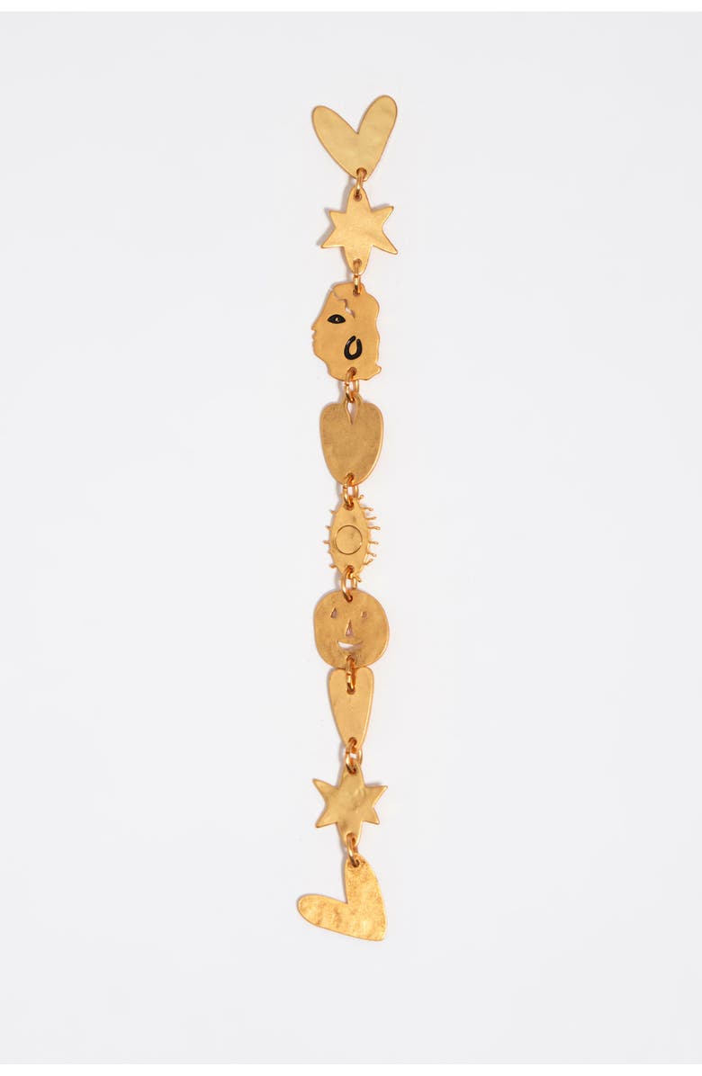 Bimba y Lola Matte Metal Silhouette Earrings, Alternate, color, Gold