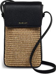 Radley Bishops Lane Straw Mini Phone Crossbody Bag