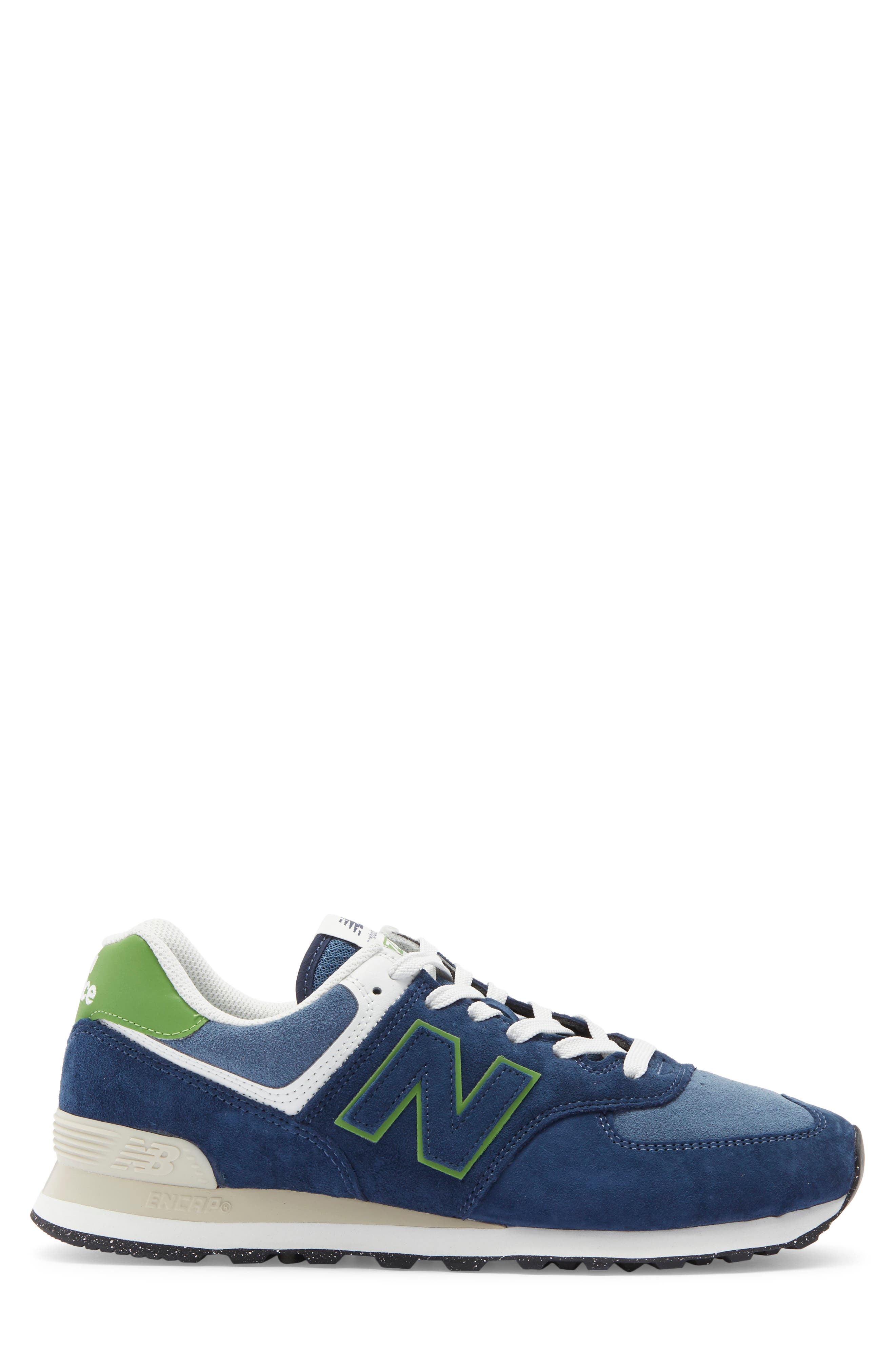 New Balance 574 Sneaker, Alternate, color, Nb Navy/ Alpine Green