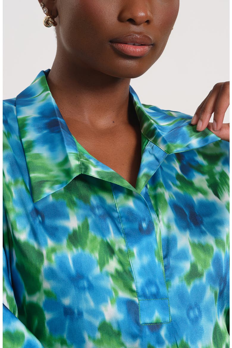 Print Midi Shirtdress, Alternate, color, GREEN MULTI