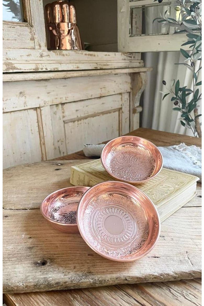 Vintage Inspired Copper Ring Dish Set/3, Alternate, color, Copper