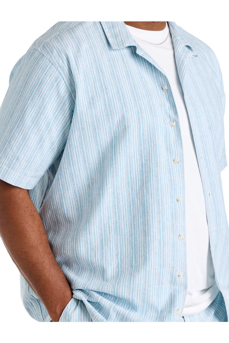 Big & Tall Striped Cabana Camp Shirt, Alternate, color, BLUE MULTI