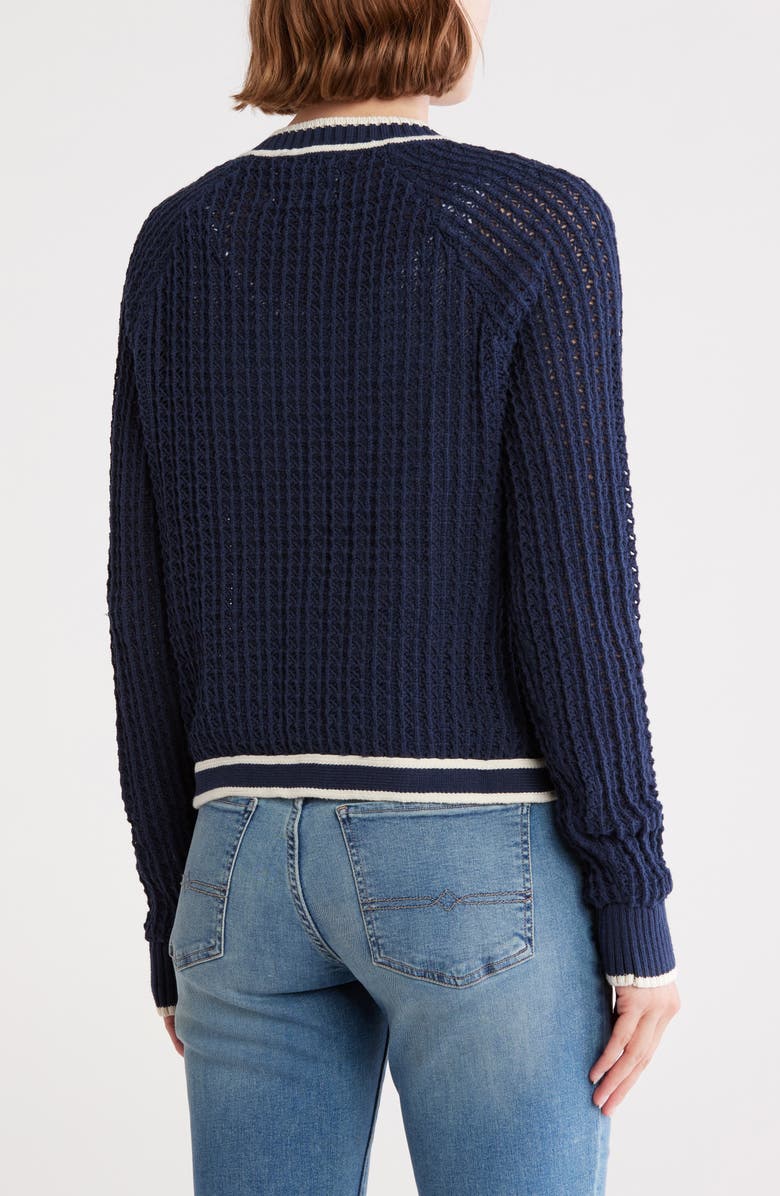 Lucky Brand Cotton Blend Sweater Jacket, Alternate, color, Cadet Navy