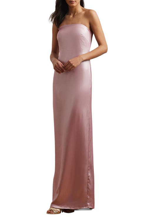 パーティードレス Ruched Stretch Silk Charmeuse Midi Dress Rima Strapless Mesh Ruched Midi Dress – VICI