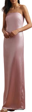 Lauren Ralph Lauren Foil Strapless Charmeuse Gown