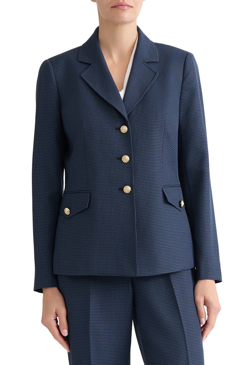 Houndstooth Microcheck Jacket, Main, color, BLUE NIGHT/ BLACK