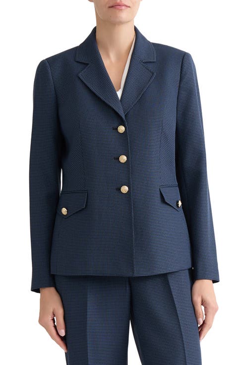Houndstooth Microcheck Jacket