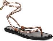 Veronica Beard Carmina Woven Cord Ankle Wrap Sandal