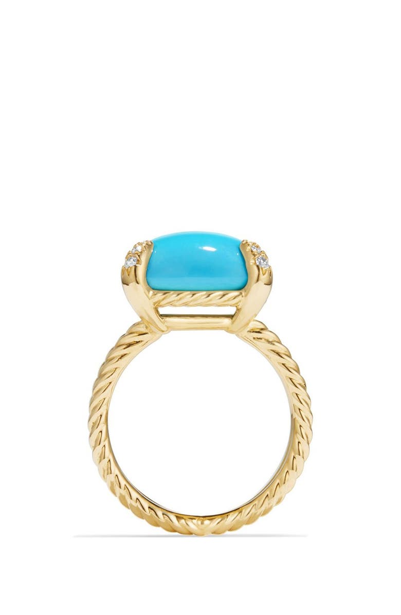 David Yurman Châtelaine Ring with Diamonds, Alternate, color, Turquoise