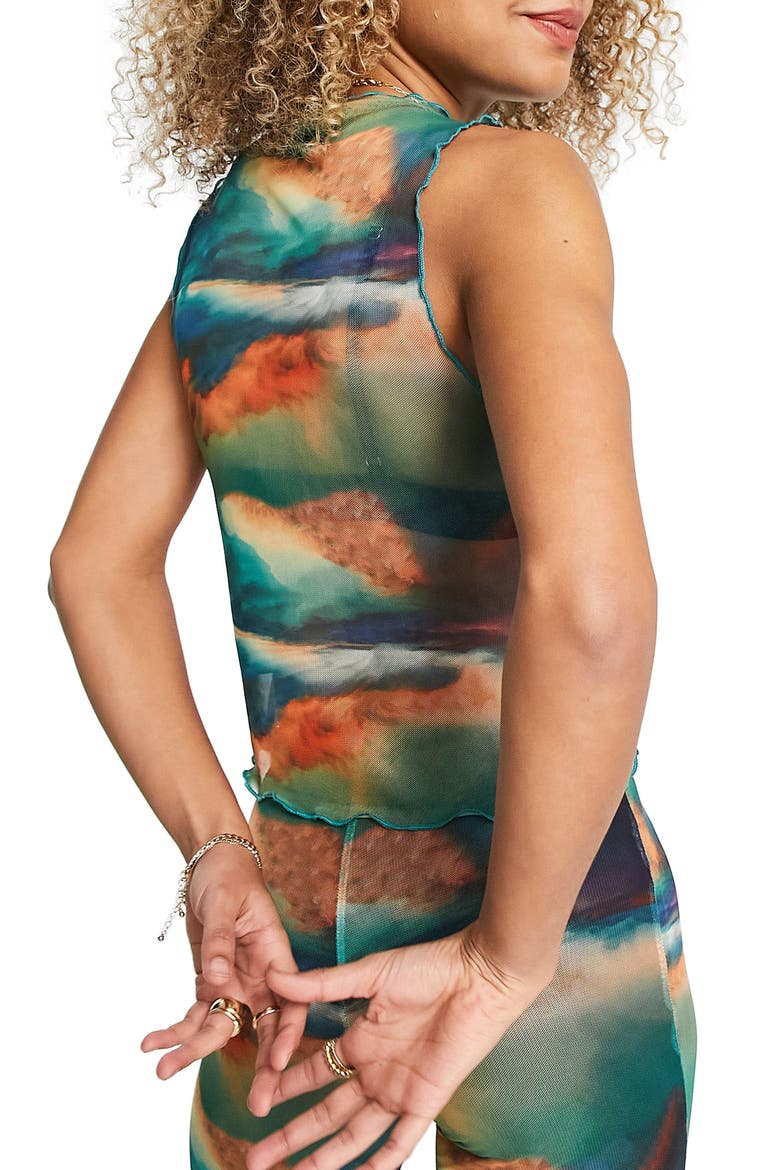 Landscape Mesh Tank, Alternate, color, BLUE MULTI