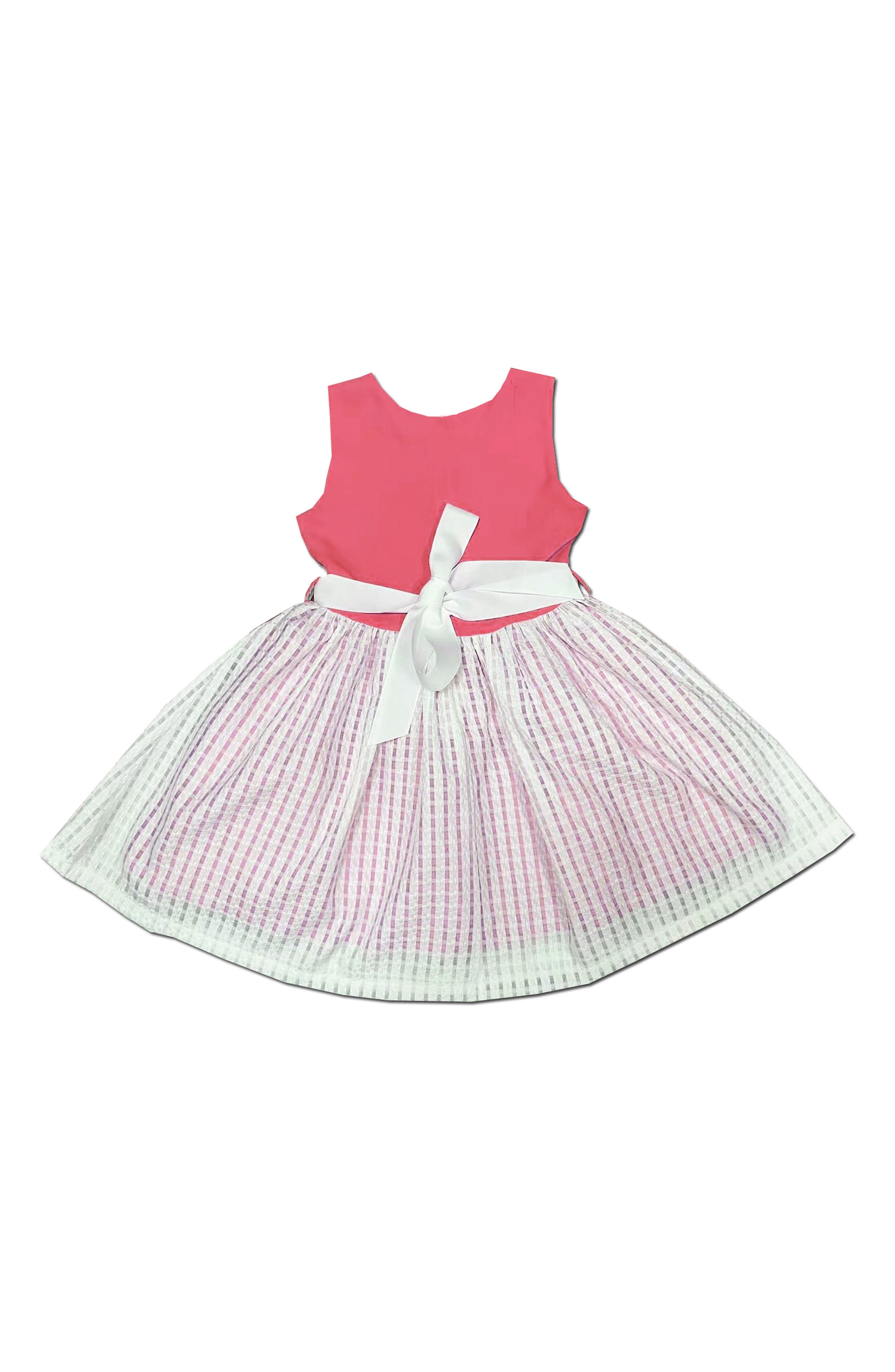 JOE-ELLA Kids' Gingham Coral Dress